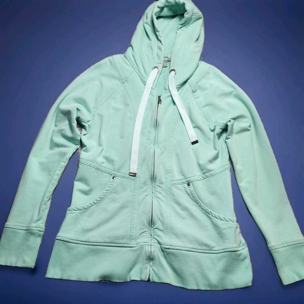 Athleta‎ Mint Green Zip Up Hoodie Women's Medium Cotton Blend Athleisure